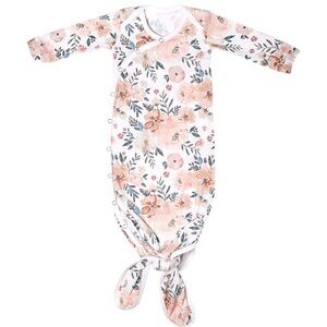 Copper Pearl knotted newborn gown